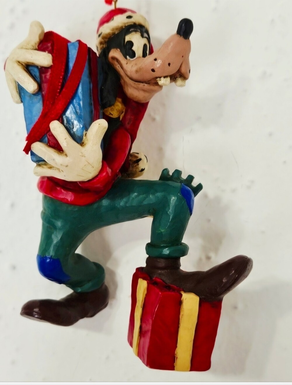 Disney Vintage “Goofy Helps Out” Christmas Ornament Hand-Painted 4”